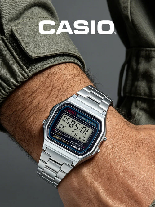 CASIO  Vintage Digital Watch Men Women Stainless Steel Band Waterproof Wristwatch Casual Daily Party Festival Birthday Gif