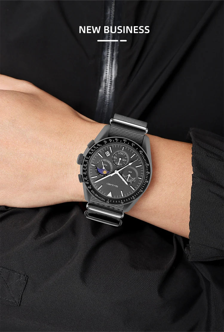 SKMEI 9392 Quartz Chronograph Watches Men Women Date 30M Waterproof Sport Wristwatch Fashion Nylon Strap Watch Gifts Reloj Mujer