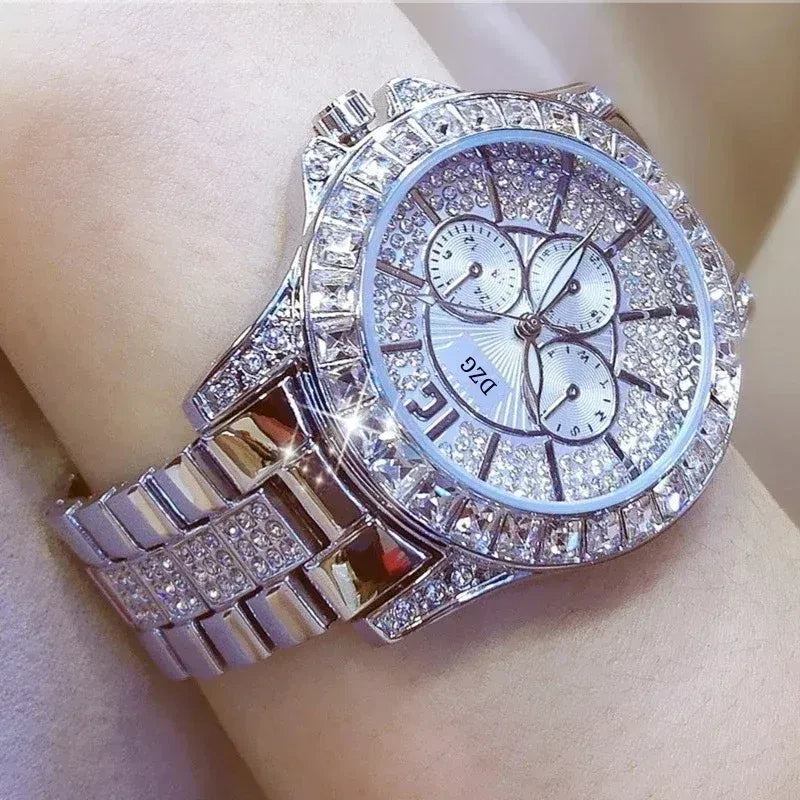Color: Gold - Fashion Women Watch with Diamond Watch Ladies Top Luxury Brand Ladies Casual Women's