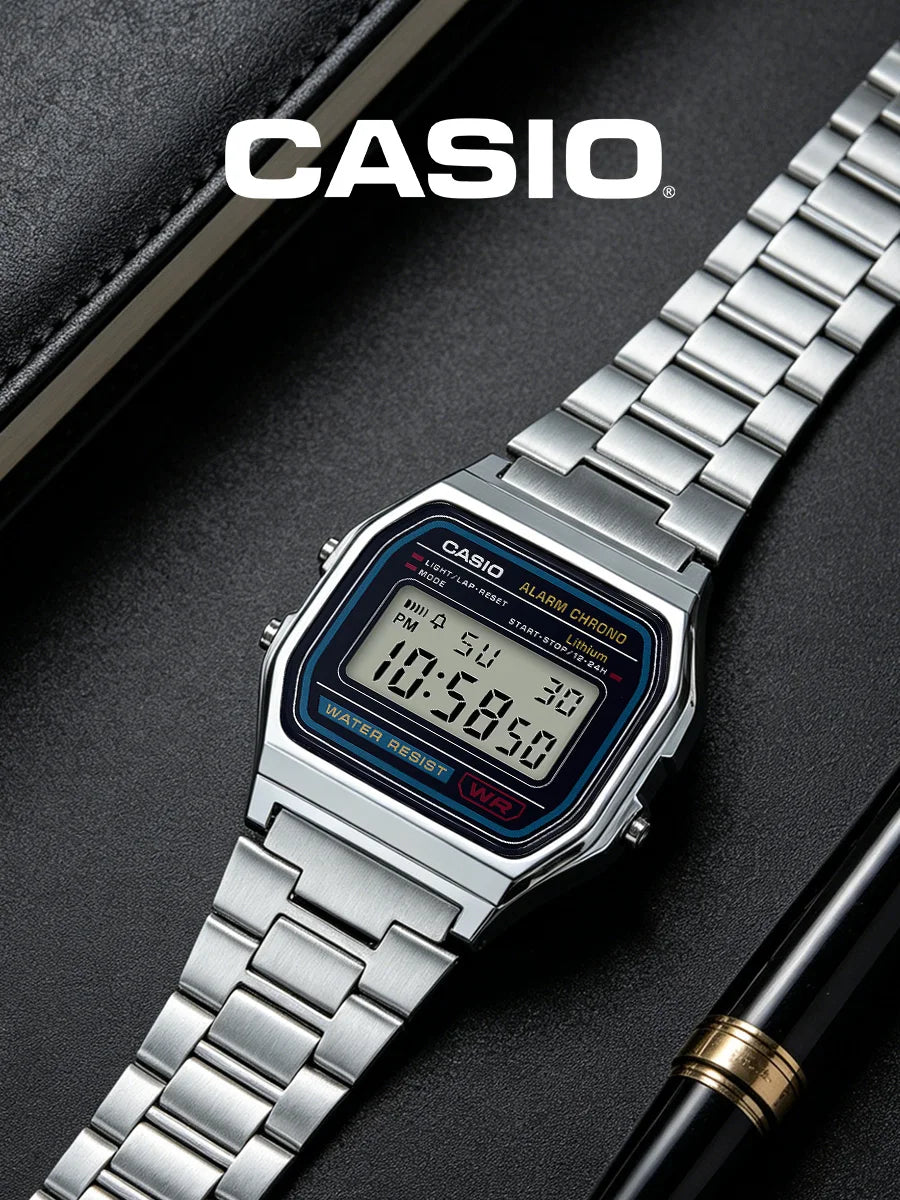 CASIO  Vintage Digital Watch Men Women Stainless Steel Band Waterproof Wristwatch Casual Daily Party Festival Birthday Gif