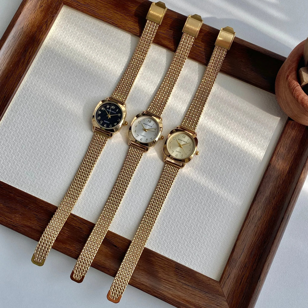 Women’s Gold Steel Bracelet Quartz Watch – Dress Style