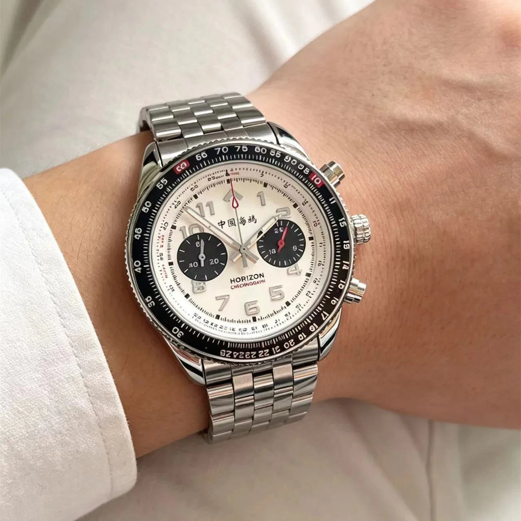 New Fashion Casual Men's Watch Luxury Business Multifunctional Chronograph Stainless Steel Waterproof Date Display Sports Watch
