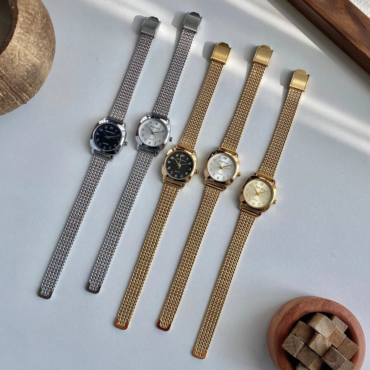 Women’s Gold Steel Bracelet Quartz Watch – Dress Style