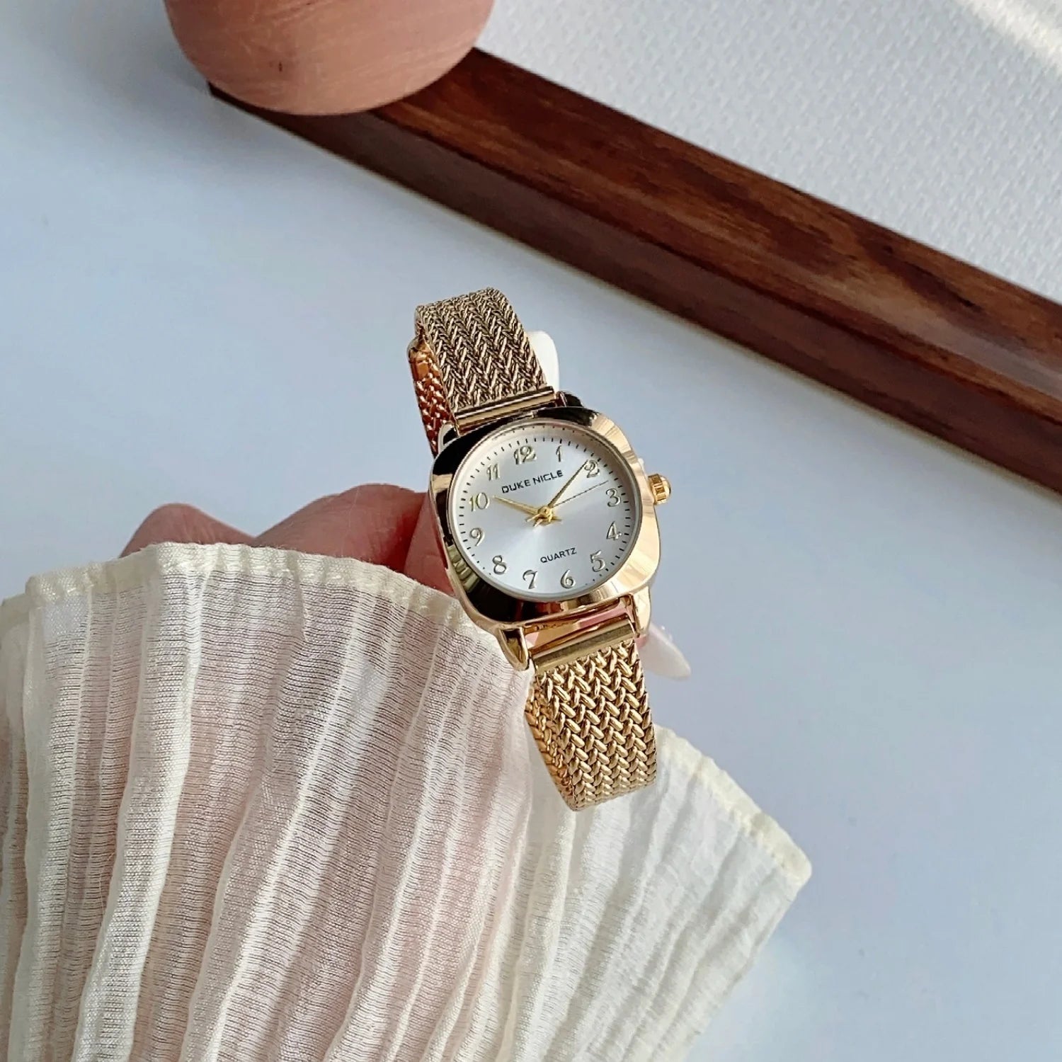 Casual Arabic Quartz Watch For Ladies Gold Steel Strip Simple Women's Dress Clock Gift Wristwatch Adjustable Bracelet Watches