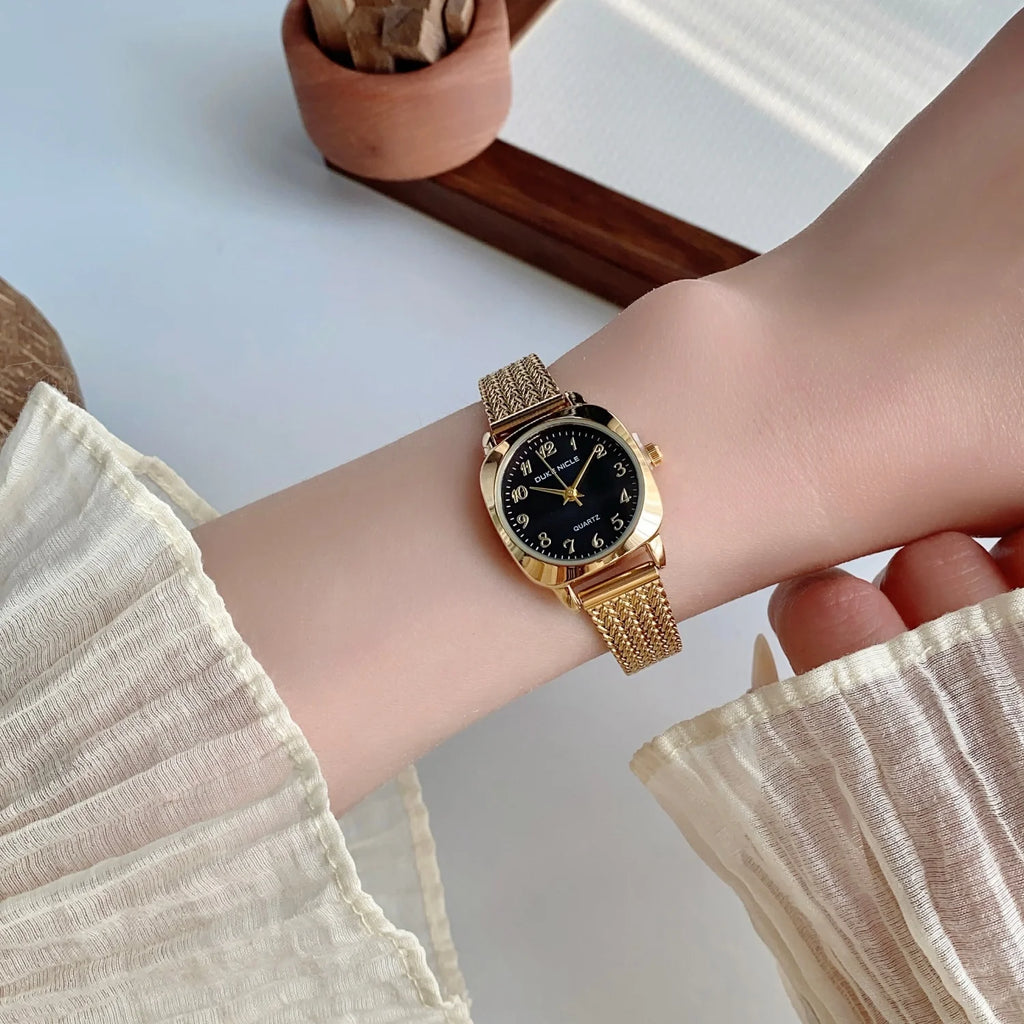 Women’s Gold Steel Bracelet Quartz Watch – Dress Style