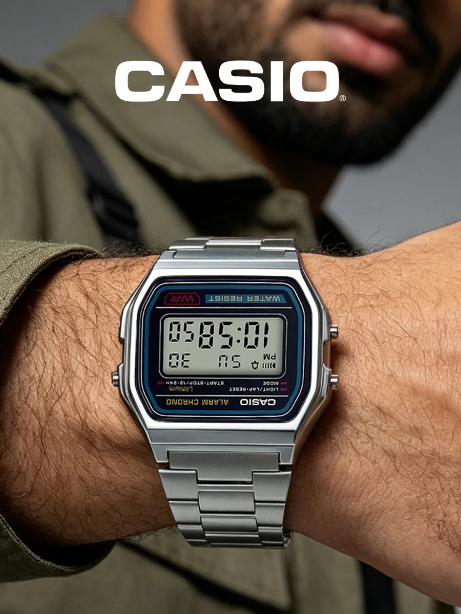 CASIO  Vintage Digital Watch Men Women Stainless Steel Band Waterproof Wristwatch Casual Daily Party Festival Birthday Gif