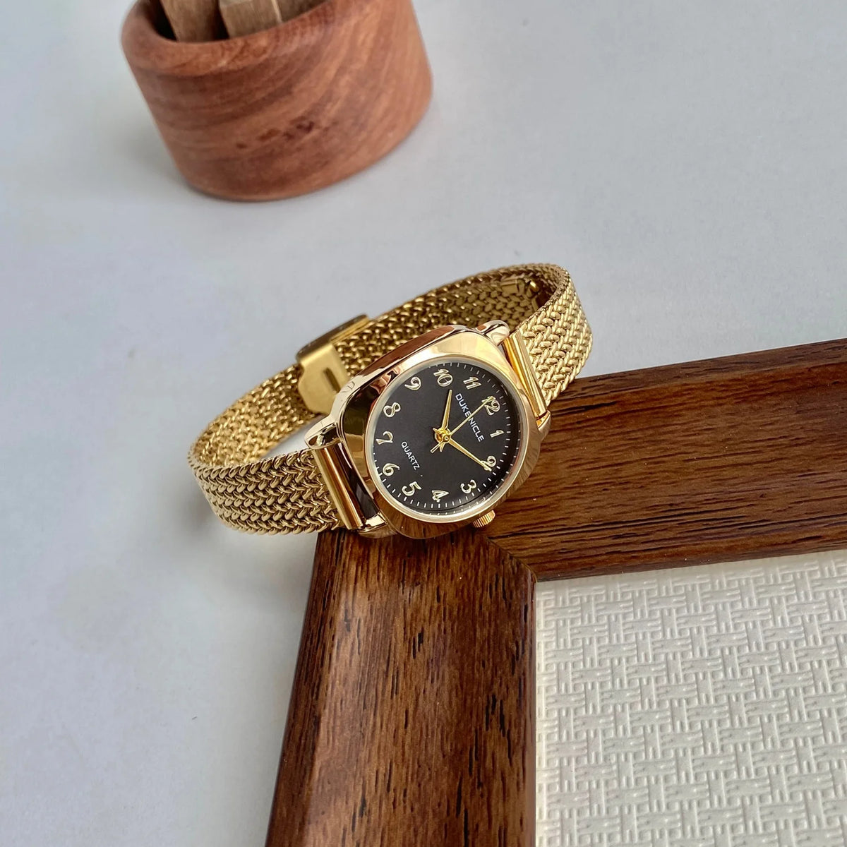 Women’s Gold Steel Bracelet Quartz Watch – Dress Style