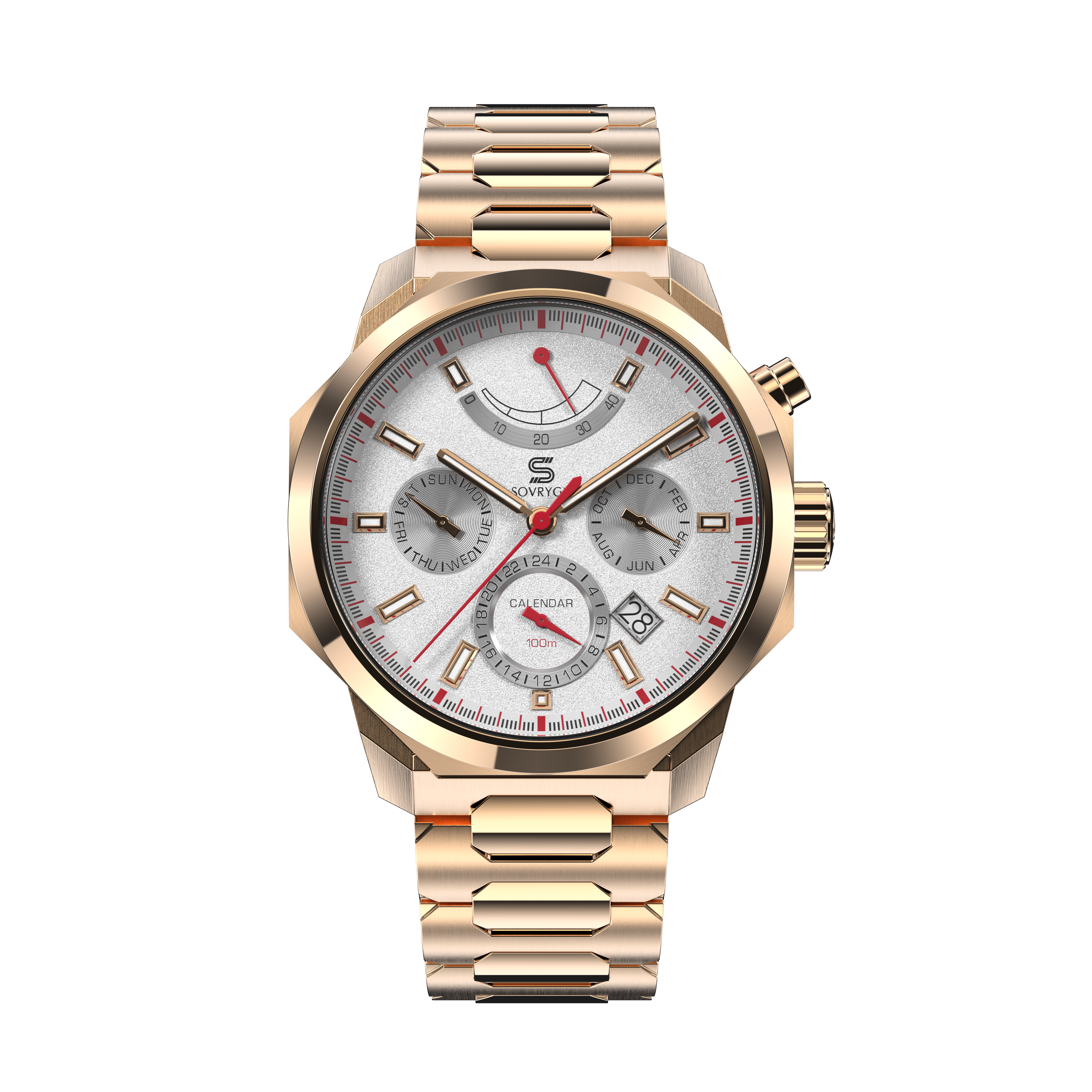 SOVRYGN Calendar Rose - White Watch-0