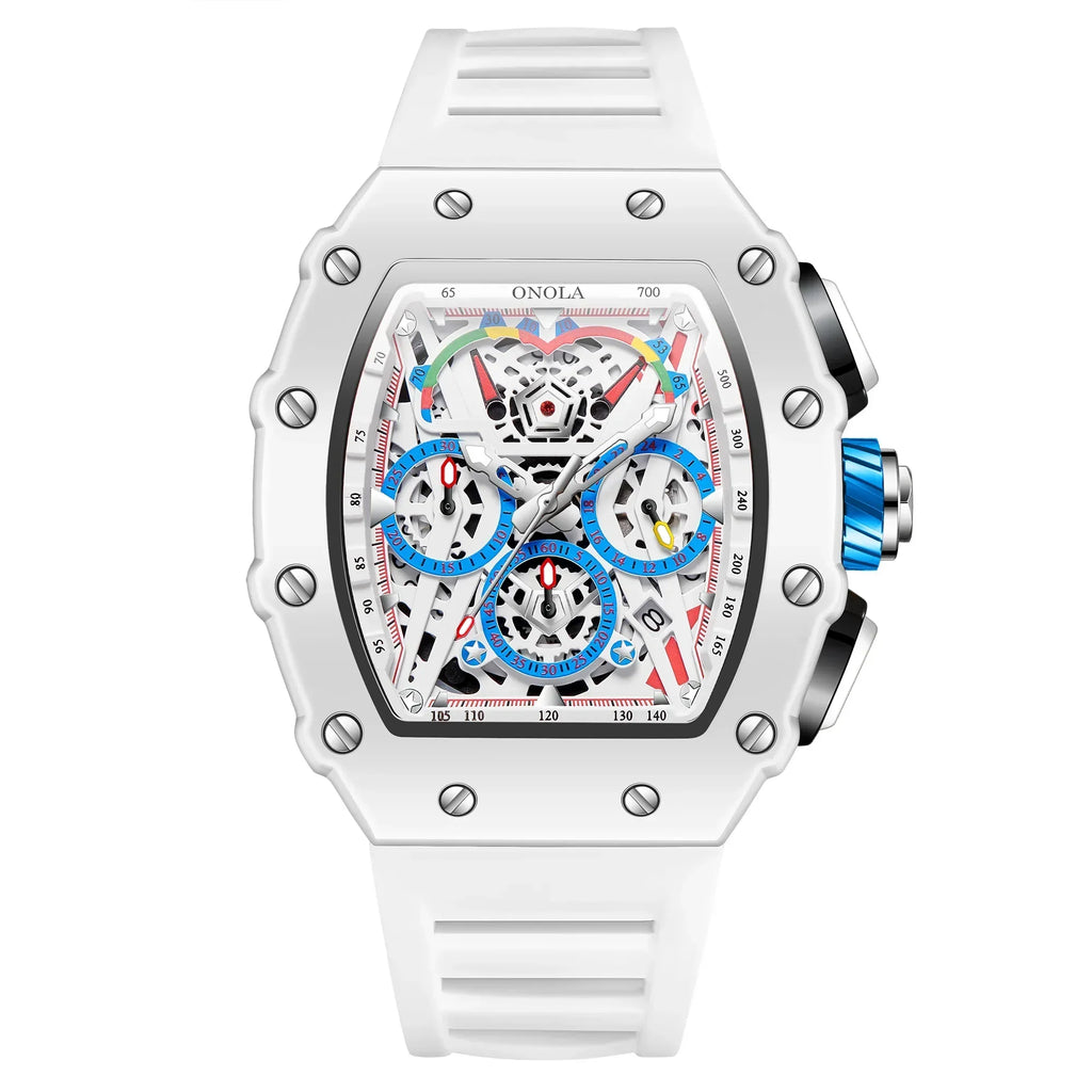 Fashion Casual Multifunctional Waterproof Silicone Tape Quartz Watch