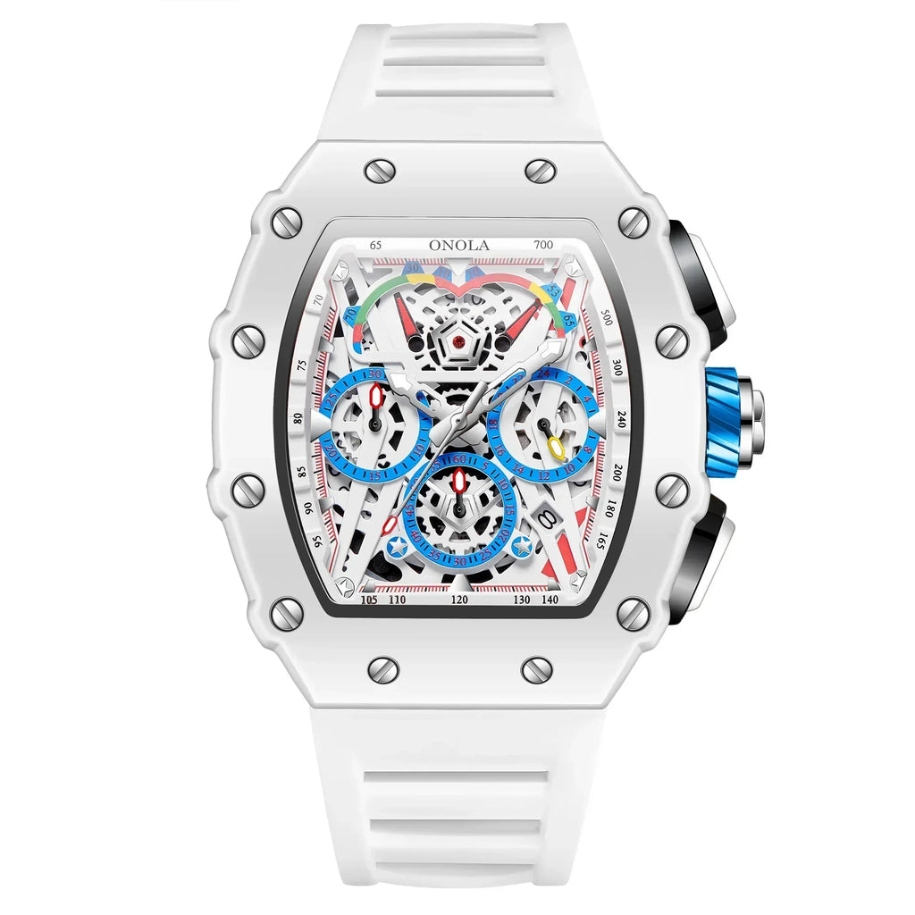 Fashion Casual Multifunctional Waterproof Silicone Tape Quartz Watch