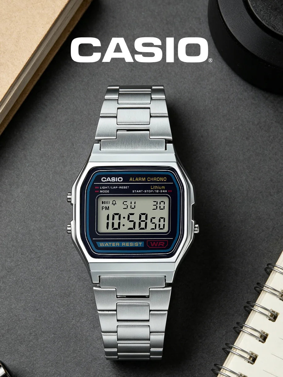 CASIO  Vintage Digital Watch Men Women Stainless Steel Band Waterproof Wristwatch Casual Daily Party Festival Birthday Gif