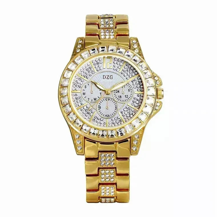 Color: Gold - Fashion Women Watch with Diamond Watch Ladies Top Luxury Brand Ladies Casual Women's