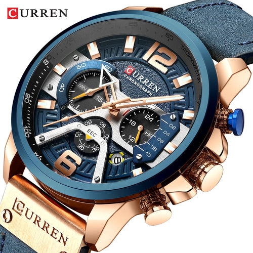 CURREN 8329 Men’s Chronograph Watch – Military Leather